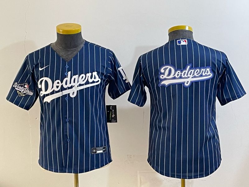 Youth 2026 Los Angeles Dodgers Blank Drak Blue Stripe Game Nike MLB Jersey style 002